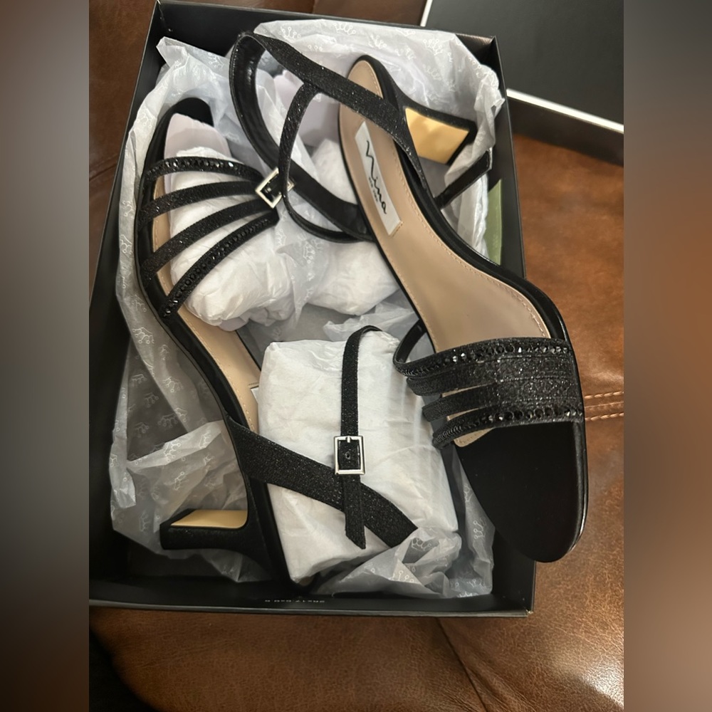 NWB - Nina Women's Nelena YF Evening Sandals / color black size 9.5 - Picture 4 of 9